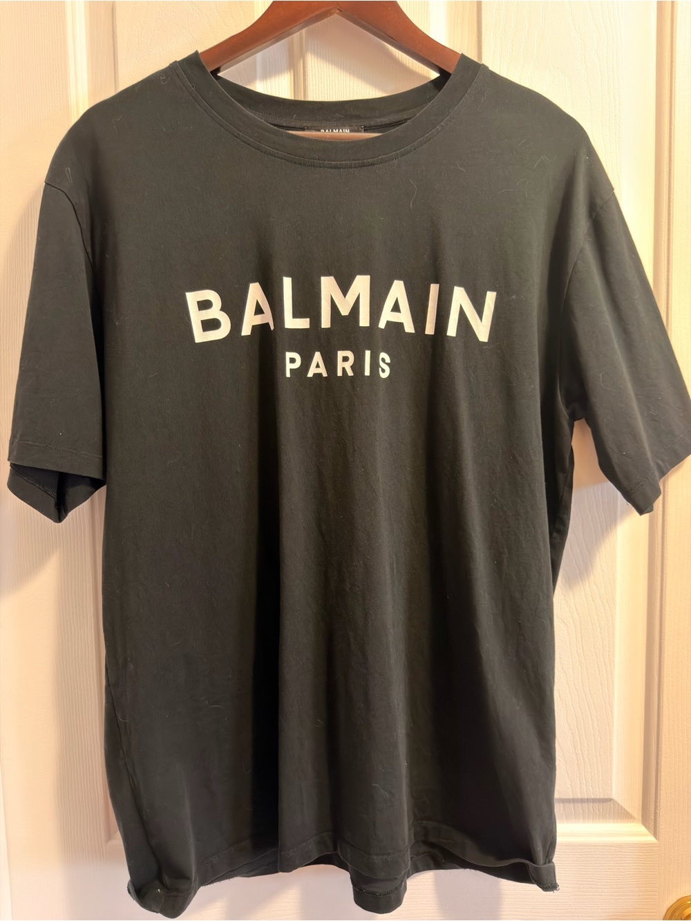 Balmain Black Short-Sleeve Logo Tee
